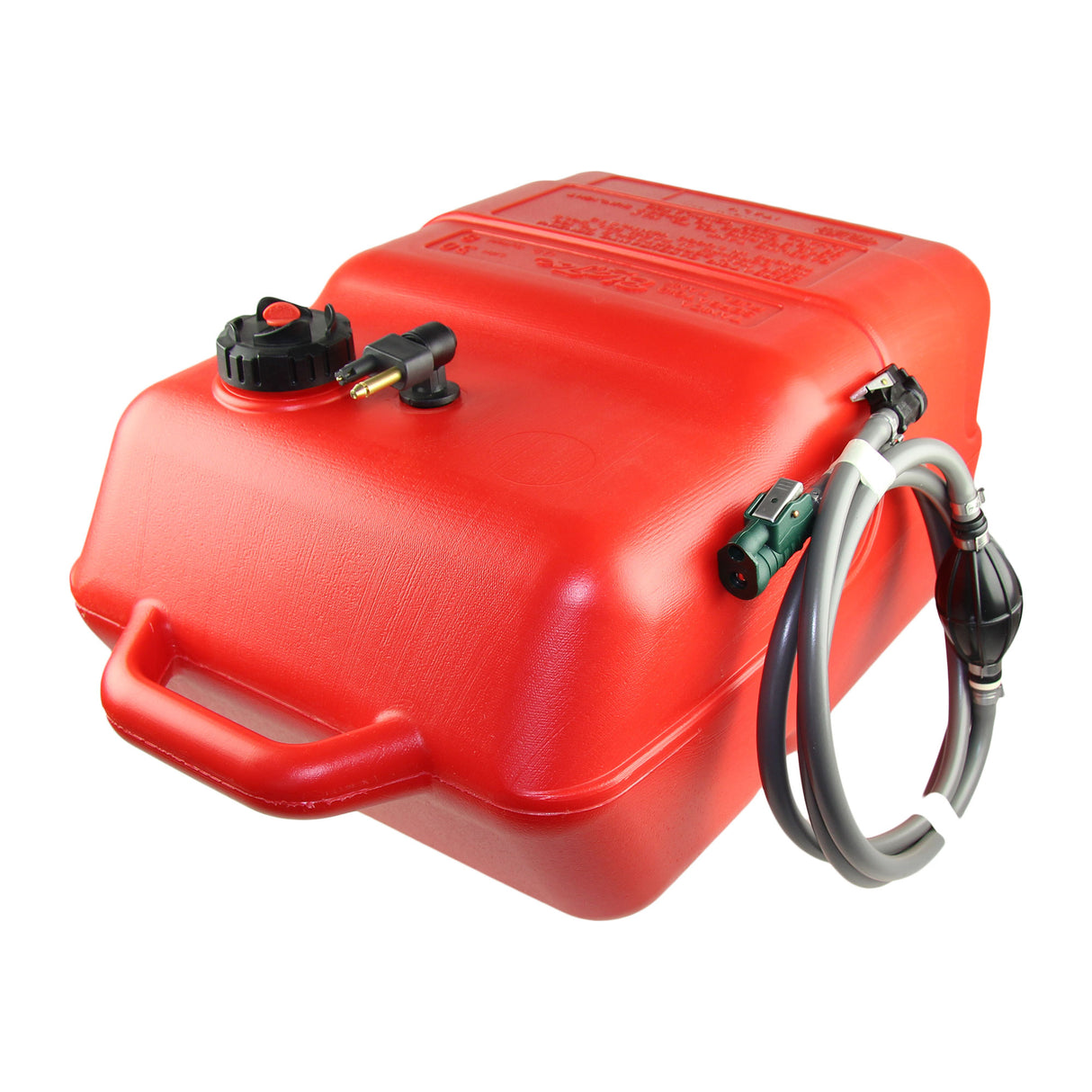 Mercury Kraftstofftank rot mit 2m Schlauch, HDPE, ISO 13591 zertifiziert für Benzin und Diesel - 11.3 - 30 Liter (Optional mit Schlauch)