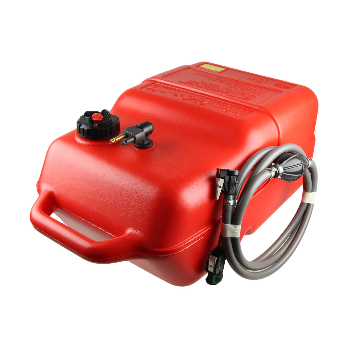 Mercury Kraftstofftank rot mit 2m Schlauch, HDPE, ISO 13591 zertifiziert für Benzin und Diesel - 11.3 - 30 Liter (Optional mit Schlauch)
