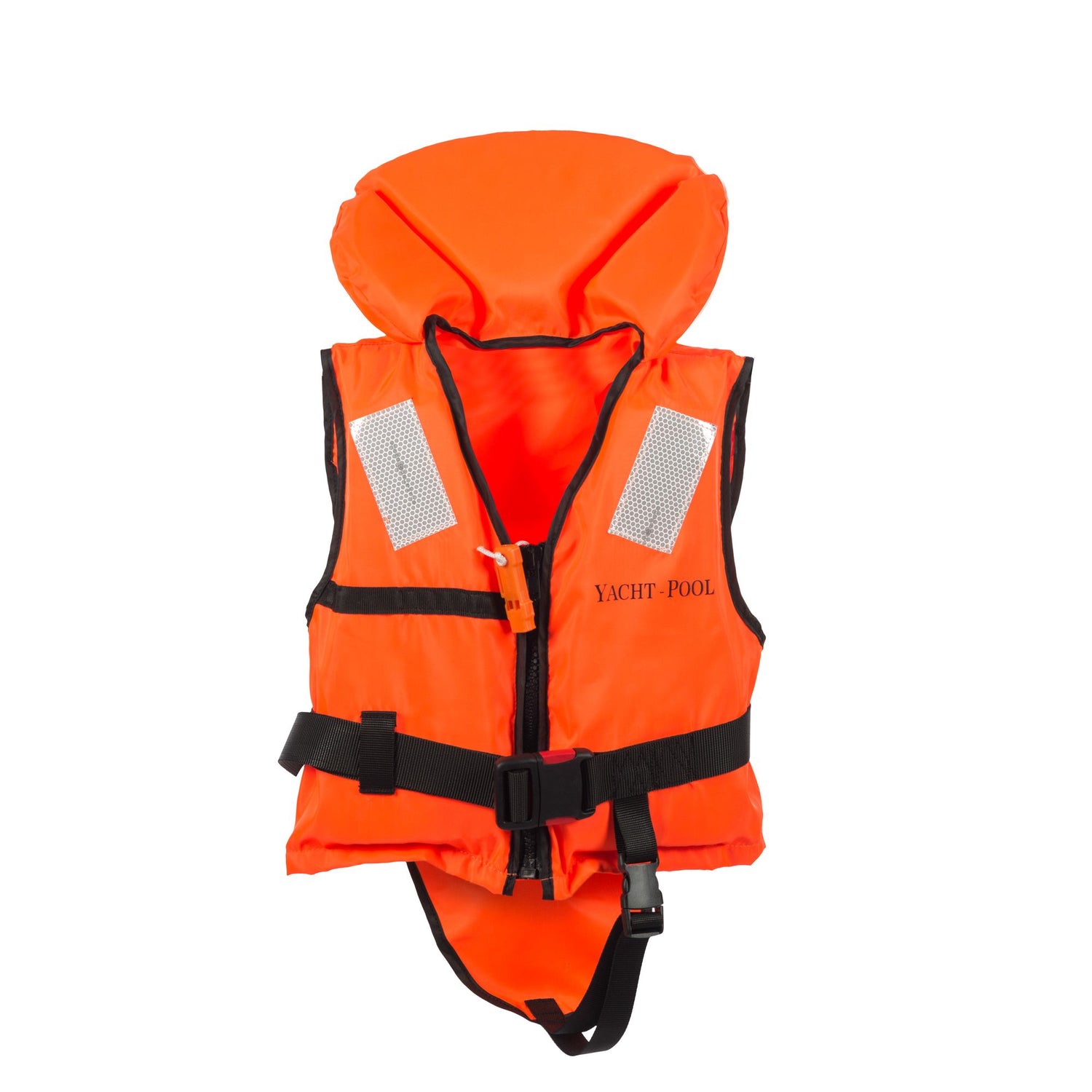 YACHT-POOL Feststoff-Rettungsweste 100N - zertifiziert nach EN ISO 12402-4, optimales Sicherheitskonzept mit reflektierenden Streifen und Signalpfeife -
