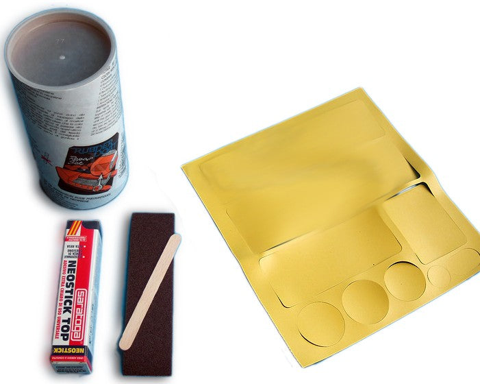 Reparaturset Set für Schlauchboote Gewebe und Spezialklebstoff gelb, Reparatur-Kit, inkl. Zubehör