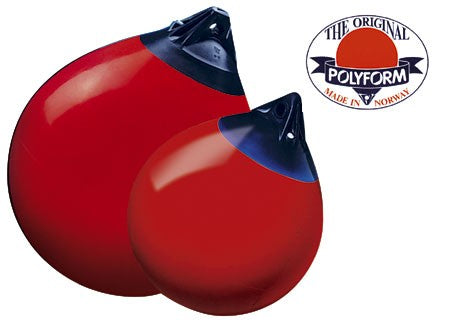 Polyform buoy fender red-blue 73 cm, ship fender, sturdy eye + check valve, brand quality