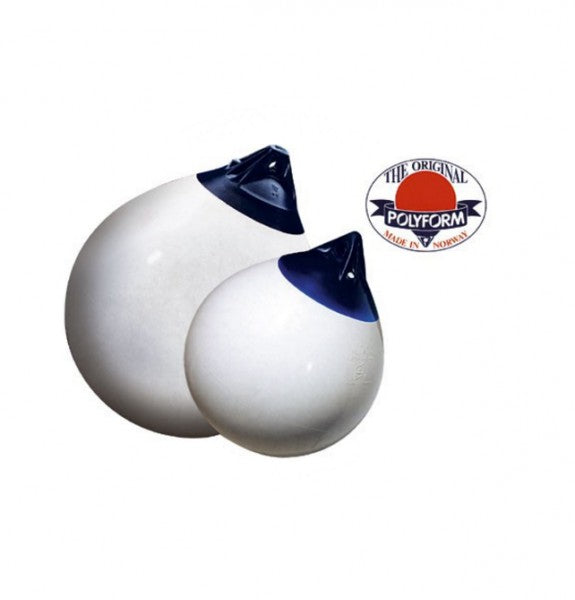 FENDER Bojenfender weiß mit blauem Kopf 51 cm, Polyform Fender, stabiles Auge Rückschlagventil