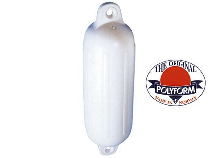 Polyform Fender Weiß 70.5x21.5 cm, Bootsschutz, Stabil mit Rückschlagventil