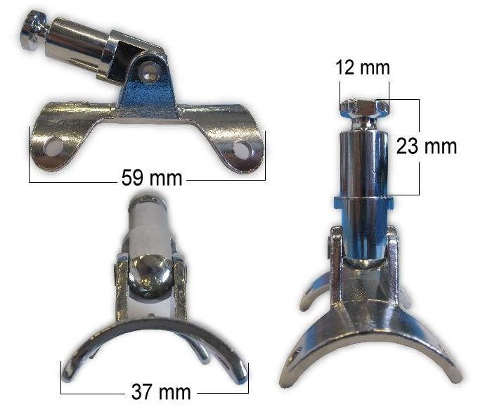 Rudergabel für Schlauchboote verchromtes Messing, Ruderhalterung, geeignet für 30-35 mm Ruder