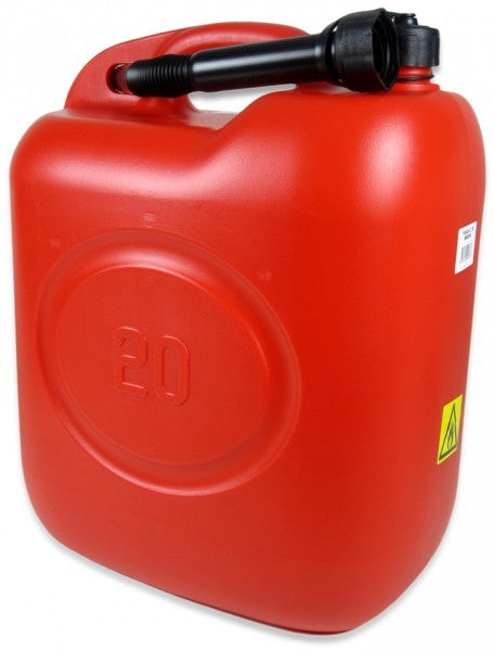 Kraftstoffkanister 20L Stabiler Kunststoffkanister Rot, Benzinkanister, Mit abnehmbarem Ausgussstutzen
