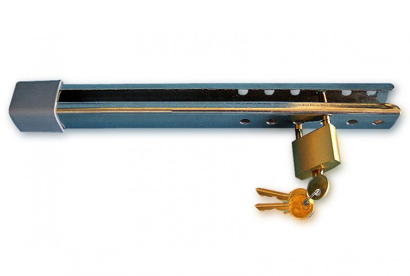 Diebstahlsicherung Außenbordmotor Edelstahl Schiene 320 mm Messing Schloss 3 Schlüssel, Boots-Motor Diebstahlschutz, Versicherungskonform