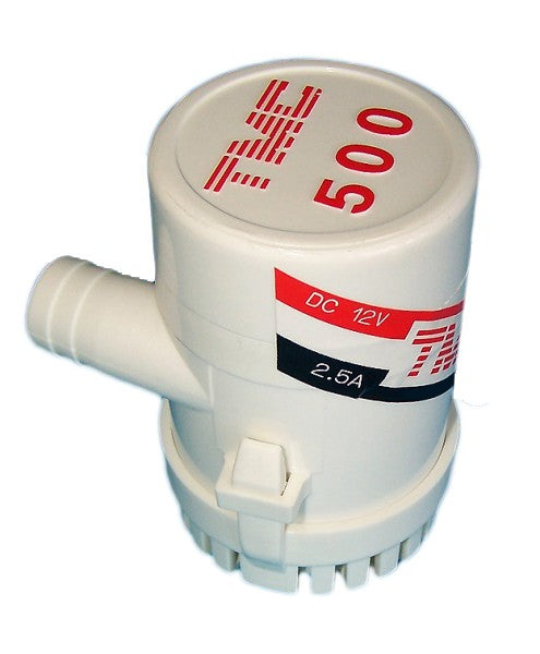 Bilge pump 12V impact-resistant, acid- and petrol-resistant, 1893 l/h flow rate, marine water pump, special connection cable