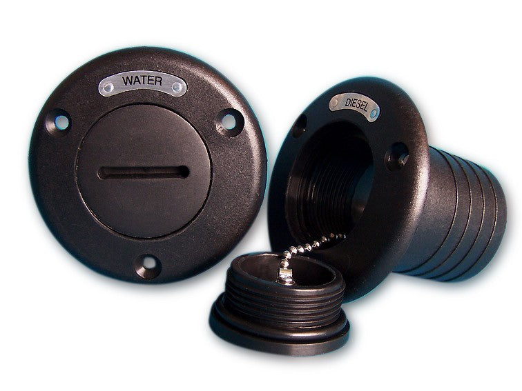 Tankeinfüllstutzen Kunststoff 50mm, Schlitz für Kraftstoff, Abwasser und Wasser, Einfüllstutzen für Benzin, Dieselresistentes Nylon, abschließbar mit Kette