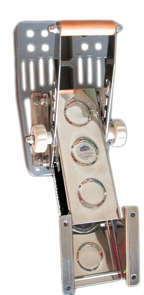 Auxiliary engine mirror stainless steel highly polished 15 HP, outboard engine mirror, height adjustable 26 cm