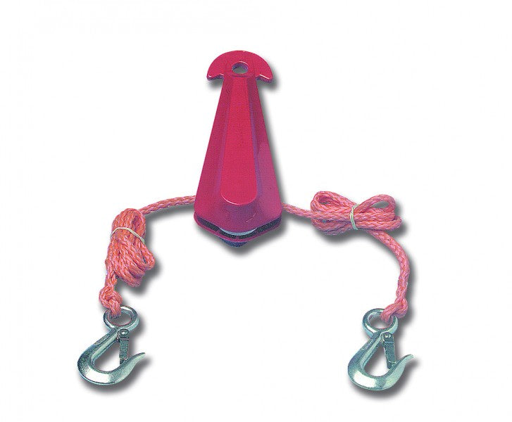 Wasserskizugdreieck mit Bronzehaken Steuerseilblock, Abschleppdreieck, 300 kg Zugfestigkeit