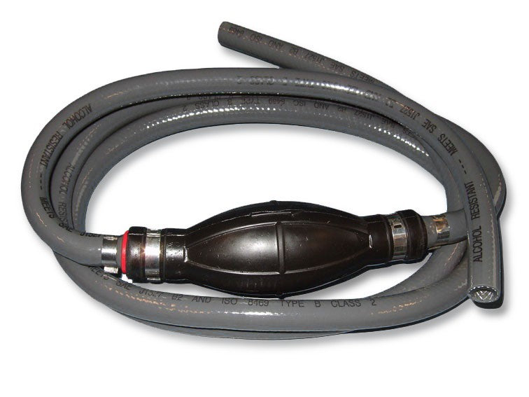 Kraftstoff-Schlauch 2m mit Pumpball, Benzinschlauch, Innendurchmesser 8mm, vollständig konfektioniert, sofort einsatzbereit