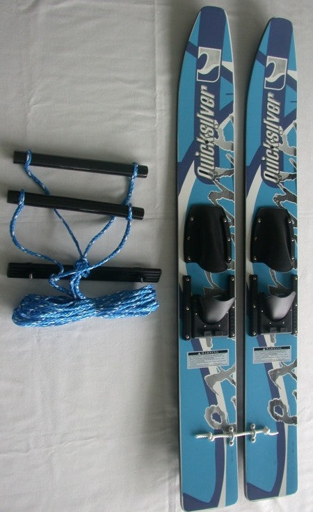 Quicksilver Kinderski Wasserski Holz Ahorn, Lernski, Verstellbare Qualitätsbindung und Skileine für Einsteiger