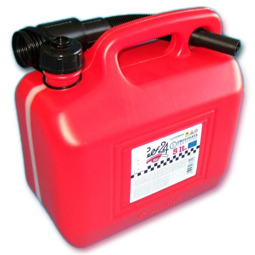 Kraftstoffkanister 5L Roter Kunststoffkanister 5 Liter, Stabil mit abnehmbarem Ausgussstutzen