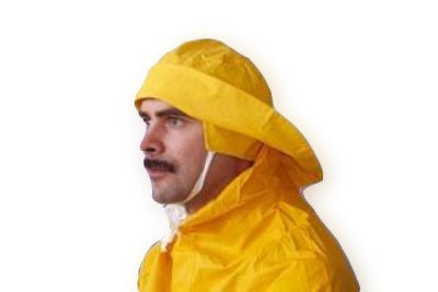 Regenhut Gelb PVC Polyester wetterfest, Regencap, mit Sicherungsbändsel