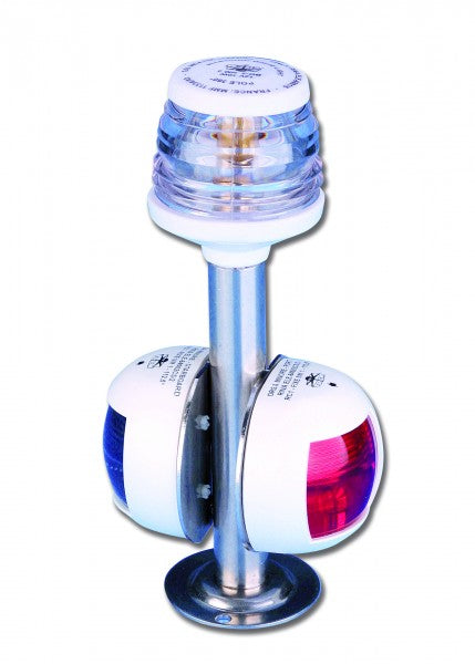 Leuchtmast 360° Weiß 20cm, Schiffslicht, wetterbeständiges ABS-Gehäuse mit Edelstahlhalterung