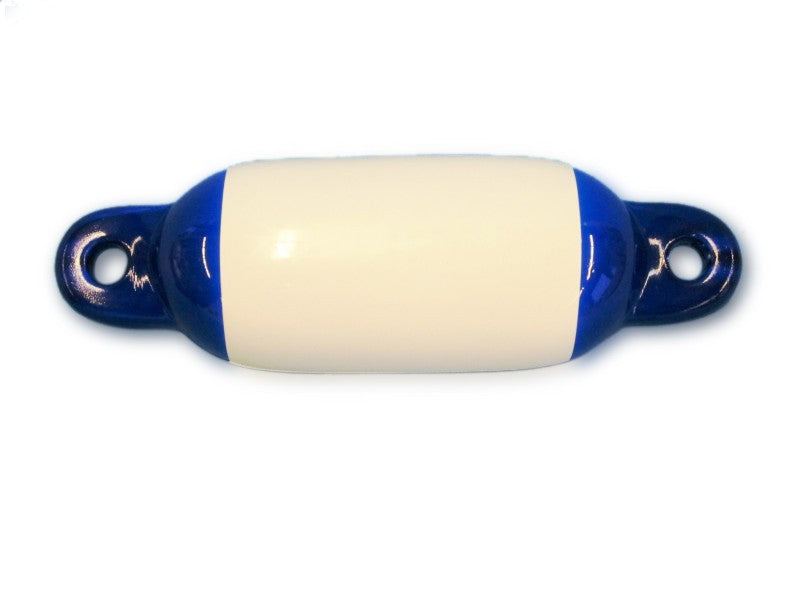 Majoni Fender 30x9cm White Blue, Boat Protection Fender, Sturdy Eyelets & Check Valve