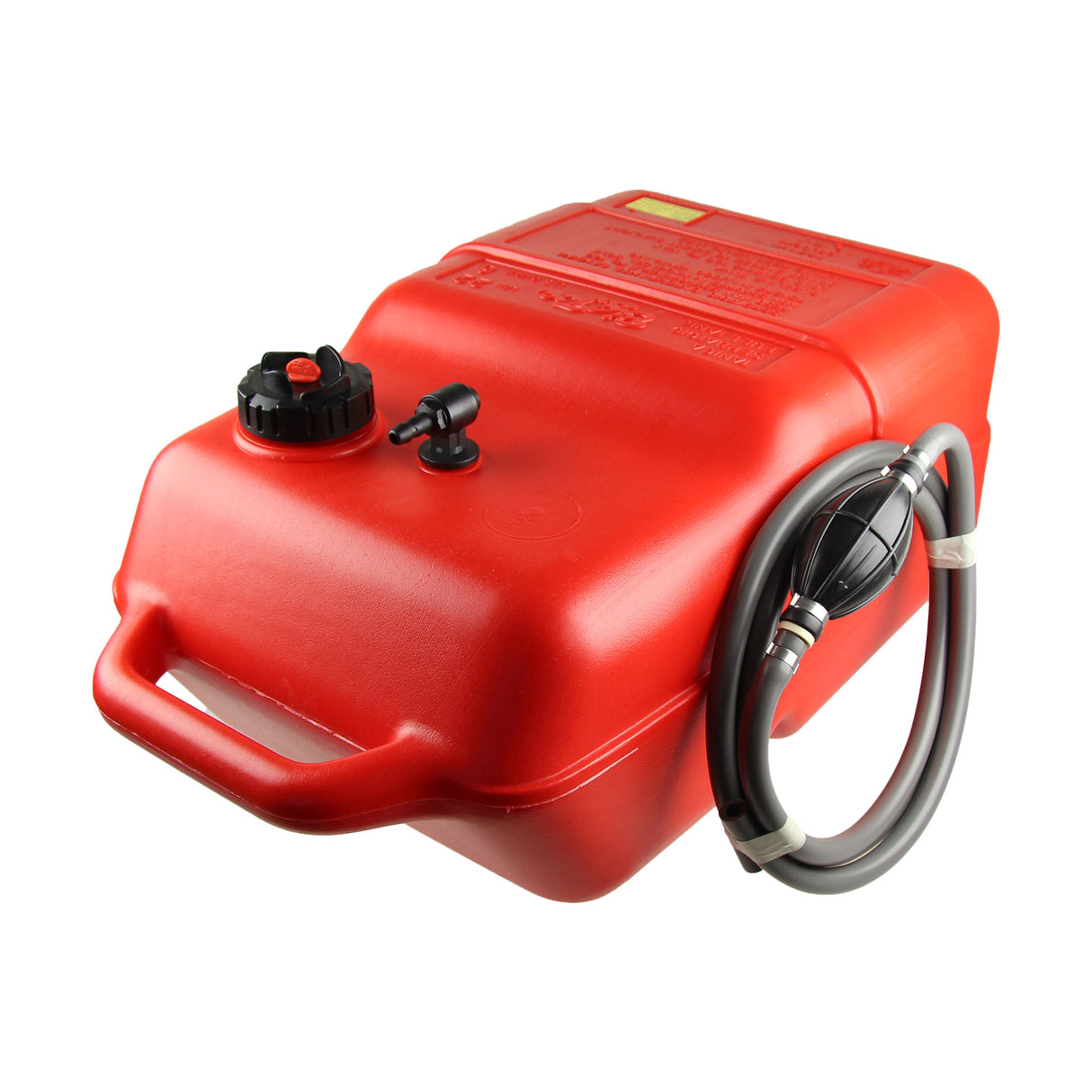 Kraftstofftank HDPE rot, Anschlussnippel 8 mm, ISO-zertifiziert, chemiebeständig für Benzin und Diesel - 22 - 30 Liter