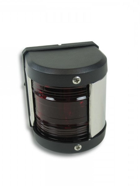 Backbordlaterne Schwarz Gehäuse, Positionslampe 112,5° Rot, Wetterbeständig ABS