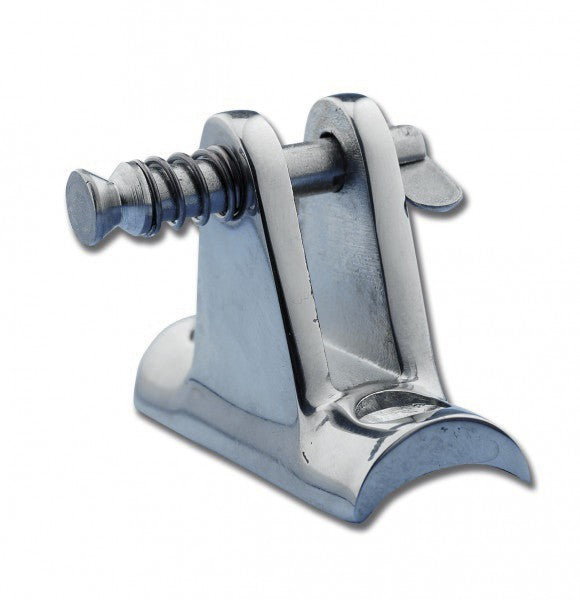 Bracket stainless steel high gloss polished for Bimini, railing tube mounting, incl. quick release