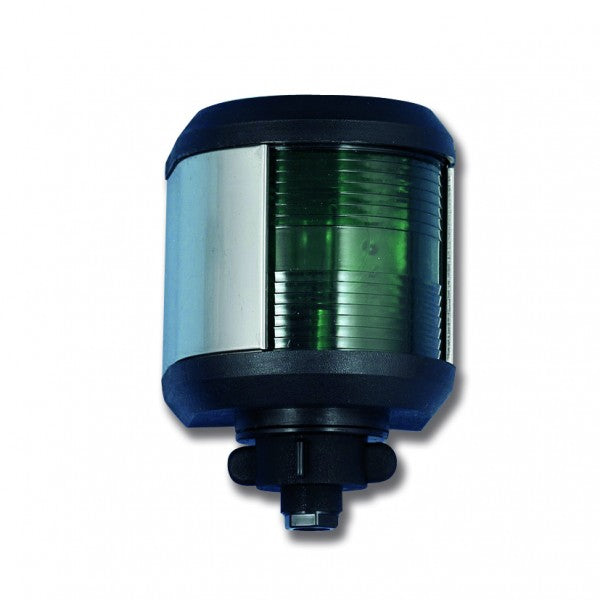 Big Star LED starboard light for boats up to 20 m, boat lamp, UV-resistant and impact-resistant, waterproof housing color black with stainless steel cover