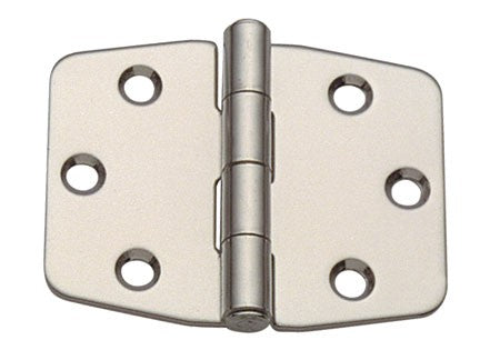 Scharnier Edelstahl Hochglanzpoliert, Türbeschlag, Modell Square Med 60 x 74 mm