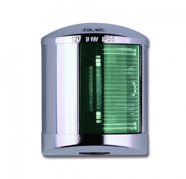 Croce del Sud Navigationslaterne 112,5° grün LED, Steuerbordlampe verchromtes Gehäuse IP56 wasserdicht USP