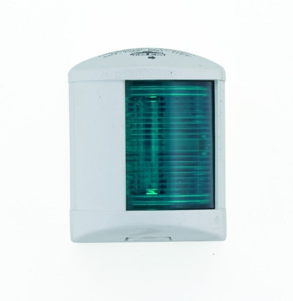 Croce del Sud Steuerbordlaterne, LED Navigationslicht, weißes Polycarbonat-Gehäuse, UV-beständig, 12 LED, IP56, für Wasserfahrzeuge < 12 m, stromsparend