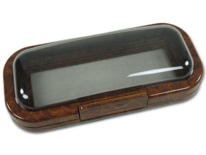 Radioeinbauschacht Wurzelholz-Design Spritzwassergeschützt, Einbaurahmen für DIN-Radios, Hochklappbare Klappe