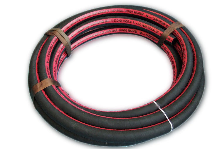 Fuel hose fabric reinforced 38 x 53mm, fuel line, especially for maritime use