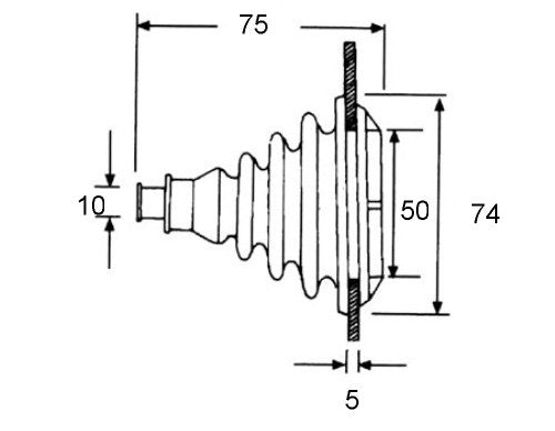Kabeldurchlass Kunststoff Schwarz, Kabelkanal, lebensmittelechter Kunststoff