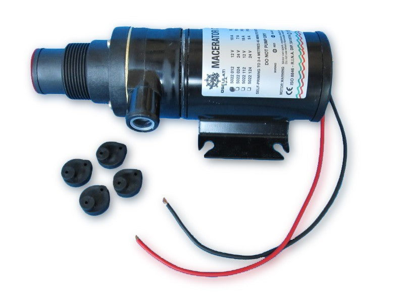 Chopper pump self-priming 12 Volt 43 l/min, macerator pump, compact size 240 x 120 x 90 mm