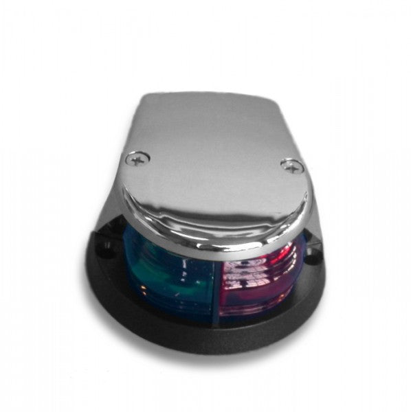 Two-tone chrome-plated lamp holder, navigation light, for boats up to 12 meters.