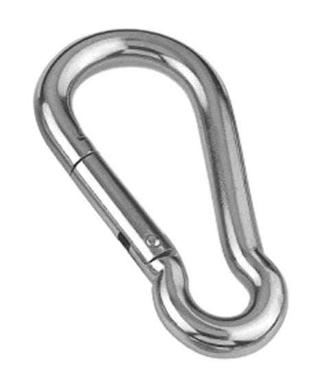 Karabinerhaken Edelstahl A4, 4 mm, Karabiner, Bruchlast 450 Kg