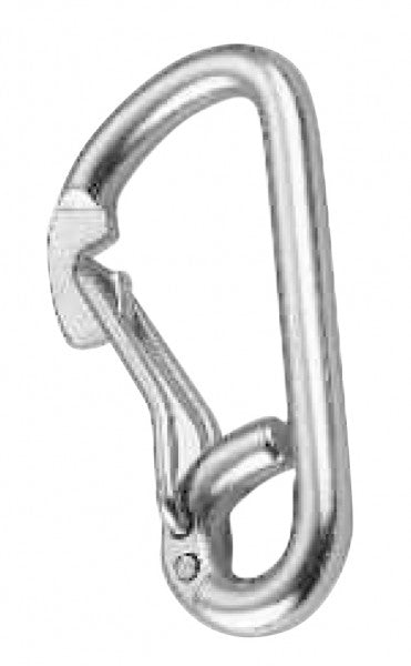 Karabinerhaken selbstsichernder Bügel Edelstahl 16 mm, Karabiner, Bruchlast 3300 Kg