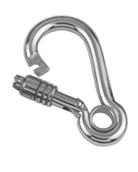 Karabinerhaken Edelstahl A4, Springverschluss 8 mm, Bruchlast 990 Kg