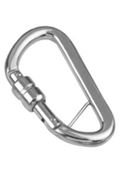 Karabinerhaken mit Springverschluss, Edelstahl A4 8 mm, Bruchlast 1330 Kg, Steg