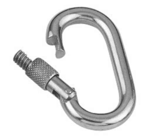 Karabinerhaken Edelstahl A4 Sicherheitsmutter 6 mm, Karabiner, Bruchlast 440 Kg