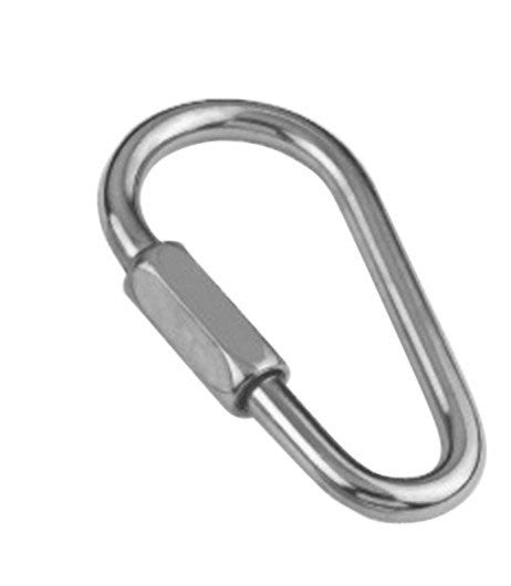 Karabinerhaken mit Schraubverbinder aus Edelstahl 6 mm, Karabiner, Bruchlast 2000 Kg