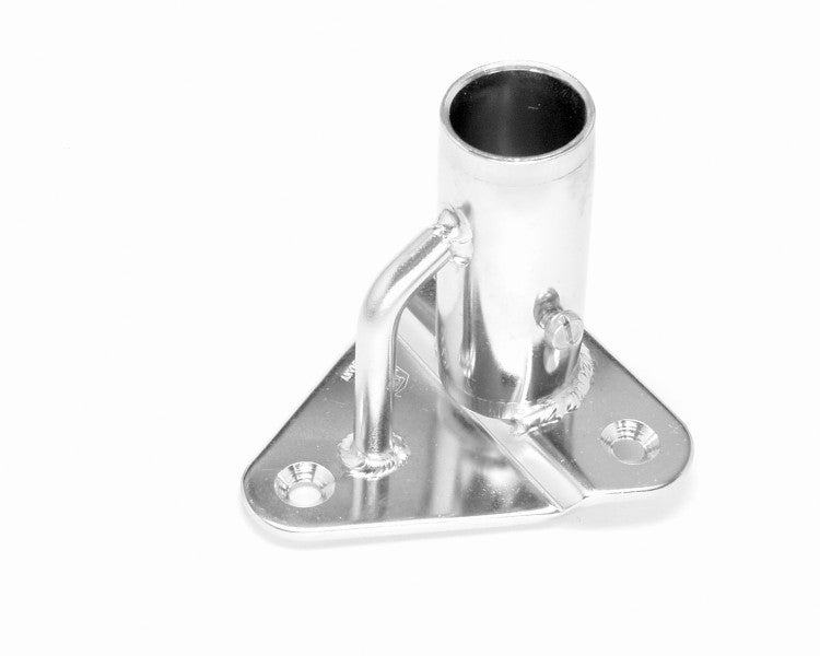 Edelstahl Relingfuß 3° 85 mm breit, Relinghalter, aus A4 Edelstahl