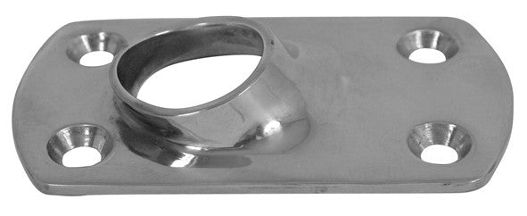 Railing weld-on base rectangular 60° 22 mm stainless steel A4, railing base, high corrosion resistance