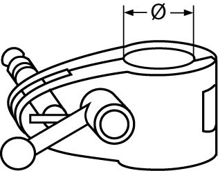 Pipe center piece stainless steel toggle, pipe connection, pipe Ø 22 mm
