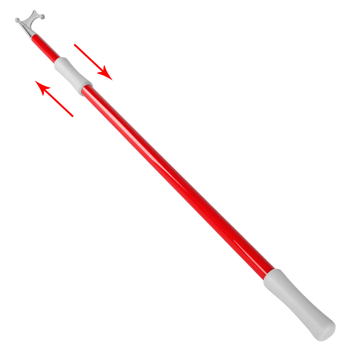 Boat hook telescopic made of anodized aluminum, red boat rod, 120-200 cm length
