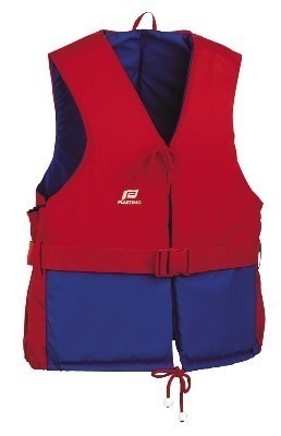 Schwimmweste Olympia Rot/Blau, Rettungsweste, +90kg Auftrieb 50 Newton, weithin sichtbare Signalfarbe