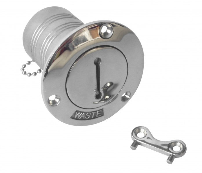 Tank nozzle waste water stainless steel 50 mm hose diameter, filling nozzle, key and chain lock