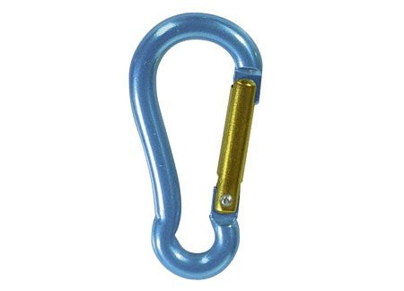 Karabinerhaken Fireman 6 mm Aluminium, Sicherheitsclip Karabiner, eloxiert hellblau
