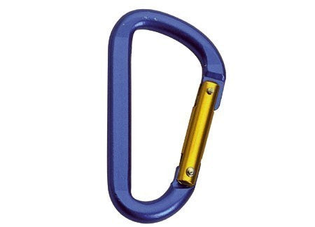 Karabinerhaken Aluminium 8 mm Dunkelblau, Clip-Verschluss, eloxiert
