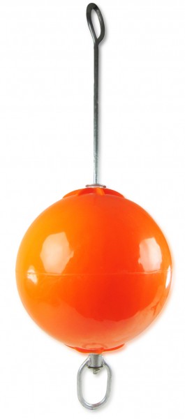 B&B Fender inflatable buoy Ø 500mm with galvanized pole 1420mm, PVC signal buoy, robust and orange