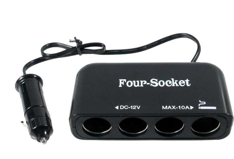 Steckdose 4-Fach 12 V Polykarbonat, Verteiler, bis 10 A belastbar