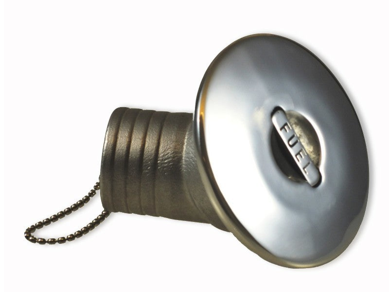 Fuel tank filler neck 30° 38mm hose connection, filler neck, chrome-plated brass