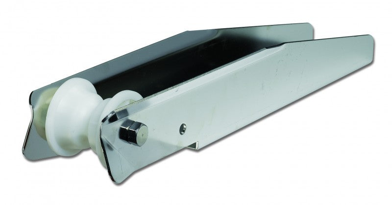 Edelstahl Bugrolle 165 mm hochglanzpoliert, Nylon-Rolle, langlebig und robust - 165 - 509 mm